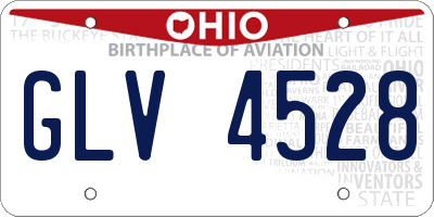 OH license plate GLV4528