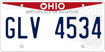 OH license plate GLV4534