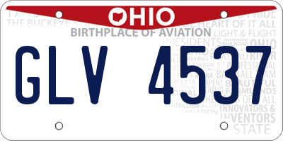OH license plate GLV4537