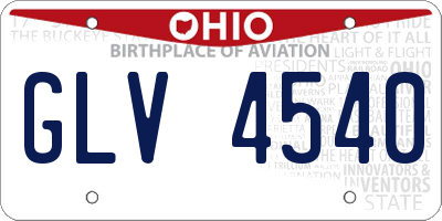 OH license plate GLV4540