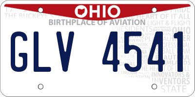 OH license plate GLV4541