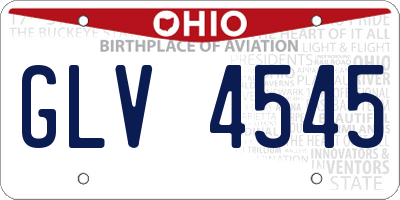 OH license plate GLV4545