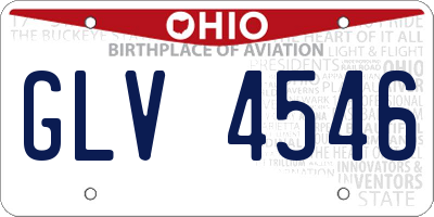 OH license plate GLV4546