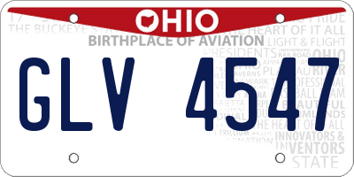 OH license plate GLV4547