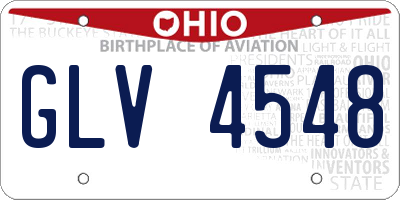 OH license plate GLV4548