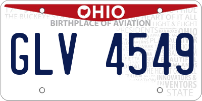 OH license plate GLV4549