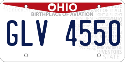 OH license plate GLV4550