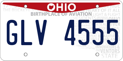 OH license plate GLV4555