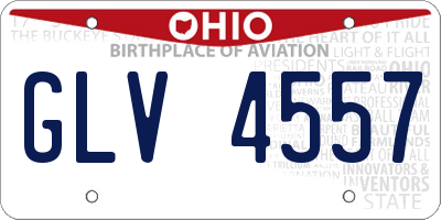 OH license plate GLV4557