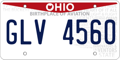 OH license plate GLV4560