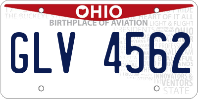 OH license plate GLV4562