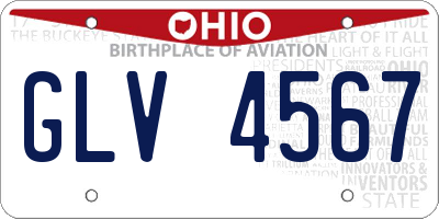 OH license plate GLV4567