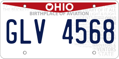 OH license plate GLV4568