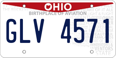 OH license plate GLV4571