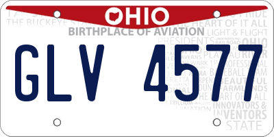 OH license plate GLV4577