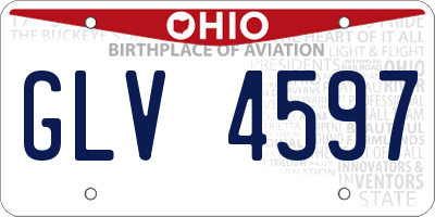 OH license plate GLV4597