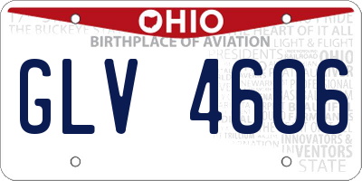 OH license plate GLV4606