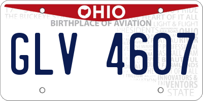 OH license plate GLV4607