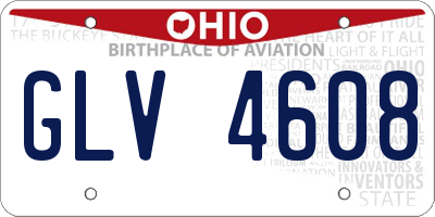 OH license plate GLV4608
