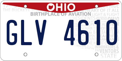 OH license plate GLV4610