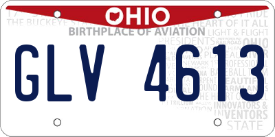 OH license plate GLV4613