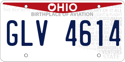 OH license plate GLV4614