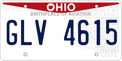 OH license plate GLV4615