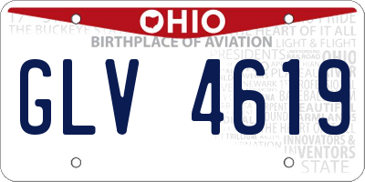 OH license plate GLV4619