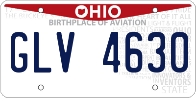 OH license plate GLV4630