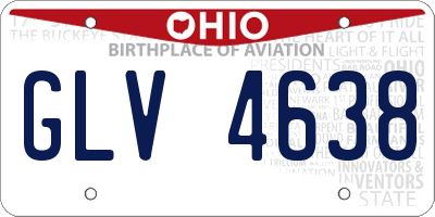 OH license plate GLV4638