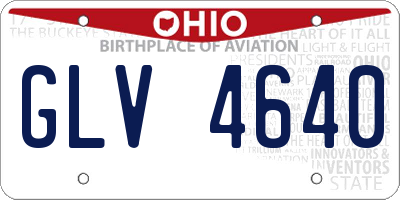 OH license plate GLV4640