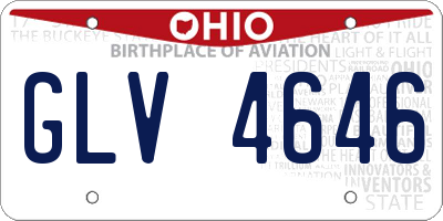 OH license plate GLV4646