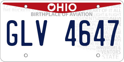 OH license plate GLV4647