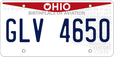 OH license plate GLV4650