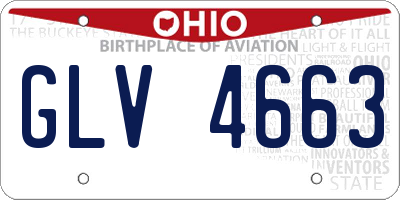OH license plate GLV4663