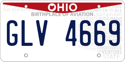 OH license plate GLV4669