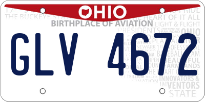 OH license plate GLV4672