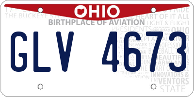 OH license plate GLV4673
