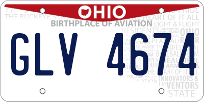 OH license plate GLV4674