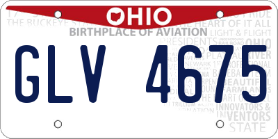 OH license plate GLV4675