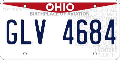 OH license plate GLV4684