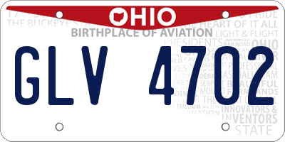 OH license plate GLV4702