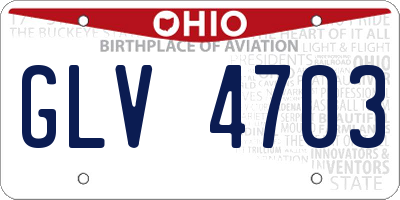 OH license plate GLV4703