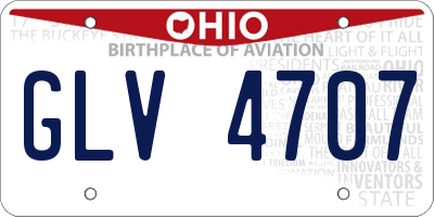 OH license plate GLV4707
