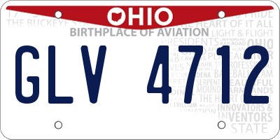 OH license plate GLV4712