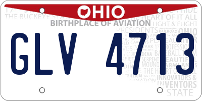 OH license plate GLV4713