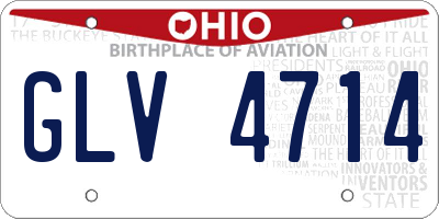 OH license plate GLV4714