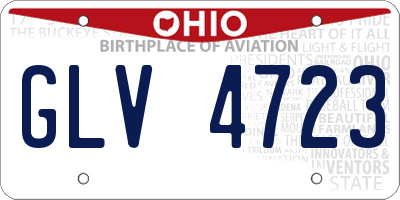 OH license plate GLV4723