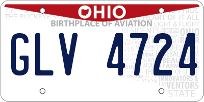OH license plate GLV4724