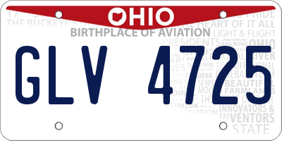 OH license plate GLV4725